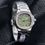 RRR Factory Patek Philippe Nautilus Cal.E 23-250SC Movement 32mm Green Embossed Wave Pattern Face Women Watch